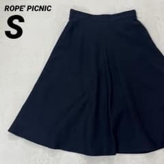 ROPE' PICNIC ひざ丈 フレアスカート 上品 きれいめ ネイビー Sのサムネイル