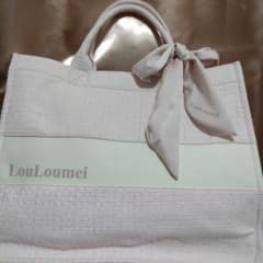 LouLoumei】リボンチャームツイード横長トートバッグ ピンク - メルカリ