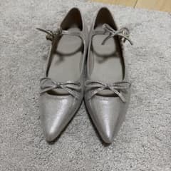GRL ポインテッドトゥ ストラップパンプス シルバー リボンのサムネイル