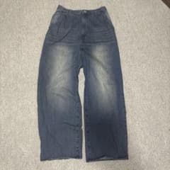 ワイドデニムパンツ インディゴブルーのサムネイル