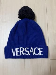v*t様 VERSACE ニット帽 ビーニー ブルー ポンポン付きのサムネイル