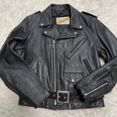 schott ダブルライダースジャケット キルティング 36サイズ パンチング