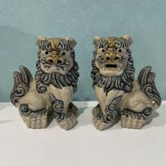 陶器製シーサー 置物 H16㎝ 2体セット - メルカリ
