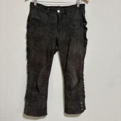 Y2K Grunge Gathered Cropped Pants, Three-Quarter Length, All-Over Print, Brown, Vintage, Fairy