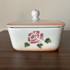 美品！マニー Many ローズシリーズ 蓋付き陶器容器 キャニスター 日本