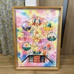 イラストレーター　Yosi キャンバスジクレー　額装付き Yosi キャンバスジクレー 絵画 額装 ウォールアート イラスト