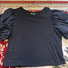 H&M パフスリーブ カットソー ブラック Lのサムネイル