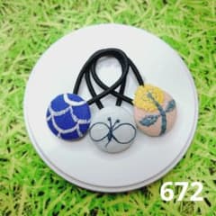 672 ミナペルホネン✨ハンドメイドヘアゴム✨マーメイド ちょうちょ