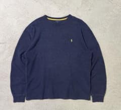 90s POLO RALPH LAUREN サーマル ロンT 2XL ネイビーのサムネイル