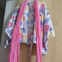 朝顔柄 浴衣ドレス 130cmのサムネイル