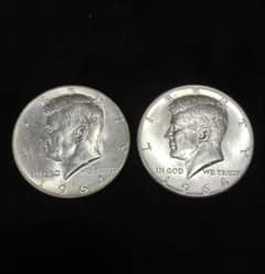 1964年 ケネディ ハーフダラー 銀貨 2枚セット② - メルカリ
