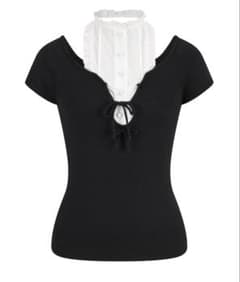トップス andwang Coquette Lace Ribbon Top black Andwang Coquette Ribbon Knit Top - メルカリ