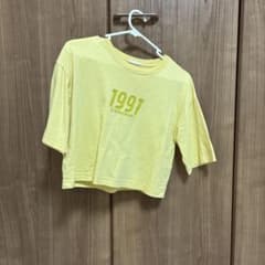 ロゴプリント クロップド丈 Tシャツ イエローのサムネイル
