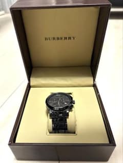 【BURBERRY】クォーツ 腕時計 ブラック 動作確認済のサムネイル