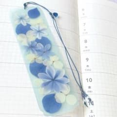 紫陽花の押し花しおり１枚のサムネイル