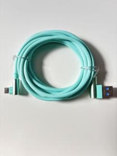 ミントグリーン Micro-USB充電ケーブル L字型 2Mのサムネイル