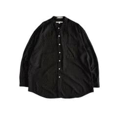 希少】90s ペリーエリス レーヨンシルク 長袖ノーカラーシャツ 柄 XL