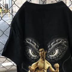 超ビンテージ古着 90s ブルースリー 黒Tシャツ アートT ムービーT 