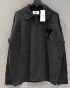 Ami Paris グレー ポロニット ハート刺繍 M - メルカリ