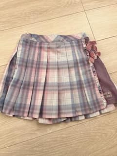 【メゾピアノ】プリーツスカート キュロット ピンク 紫 ウエスト調整可120cmのサムネイル
