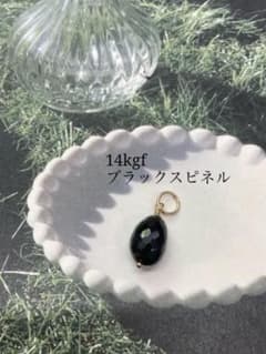✳sale✳ブラックオニキス&スピネルの１４kgfチャーム 14kgf 宝石質ブラックスピネルのネックレスチャーム - メルカリ