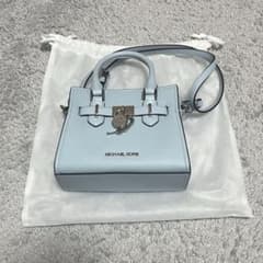 マイケルコース ハミルトン サッチェル XSサイズ 2way レザー 水色 