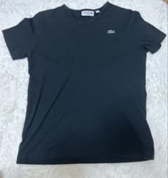 LACOSTE Vネック Tシャツ ブラック 黒 半袖(US)xs (JP)Sのサムネイル