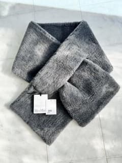 正規品✨️MaxMara　マックスマーラ　テディベア　マフラー　ストール　グレーのサムネイル