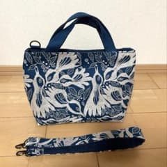 ミナペルホネン carnival blueトートバッグ ショルダーベルト付 - メルカリ