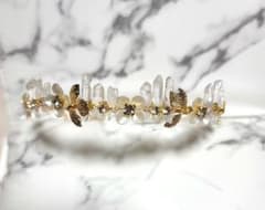 水晶クラウン　小花アンティーク