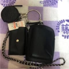 ゆい様専用★ダク付き　3連　マルチショルダー　黒系　シルバー金具のサムネイル