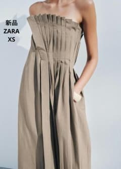 新品　ZARA しわ加工ワンピース　zw collection 新品 ZARA しわ加工ワンピース zw collection - メルカリ