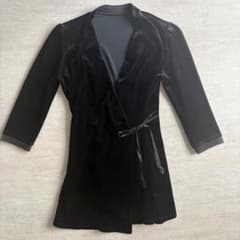 美品✨FOXEY ベロアカシュクール ブラック 38 M ブラック ジャケット