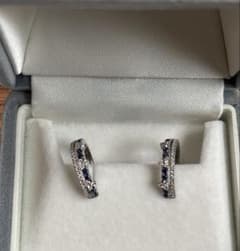 ROCCA K18WG ダイヤ×サファイアピアス - メルカリ