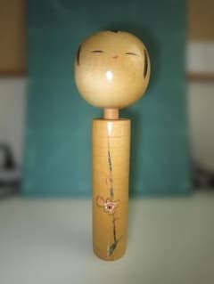 はじめ作　木製 こけし 花柄 約24cmのサムネイル