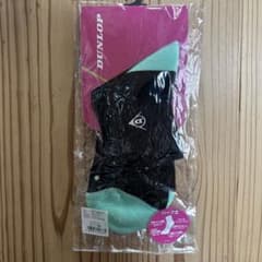 DUNLOP テニスソックス ブラック×グリーン 23～25cm