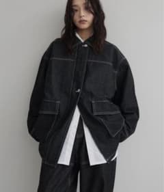 購入前コメント必須】hellam デニムミドルカバーオール BK - メルカリ