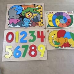 動物と数字の知育パズルセット　かたはめパズルのサムネイル