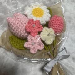 毛糸フラワーブーケ♡ 枯れない花束 ハンドメイド ギフト インテリア かぎ針のサムネイル