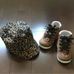 ヒョウ柄ワークキャップと靴セットのサムネイル