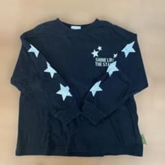 星柄 長袖カットソー 黒のサムネイル