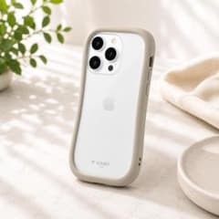 잔 2점 신품 iPhone14Pro 케이스 후면 유리 하이브리드 베이지