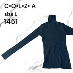 COLZA タートルネック ニット ブラック Lサイズ 長袖 トップス　黒薄手