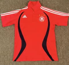 adidas 2006年W杯 サッカードイツ代表 ポロシャツ レッド L - メルカリ