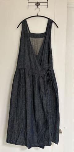 ICHIAntiquitesデニムカシュクールエプロンワンピース　エプロンドレス ICHIAntiquitesデニムカシュクールエプロンワンピース エプロンドレス