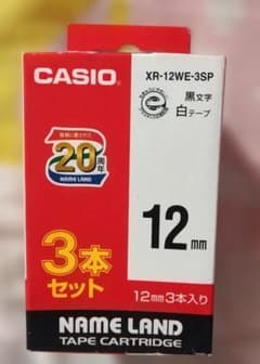 CASIO NAME LAND テープカートリッジ XR-12WE-3SPのサムネイル