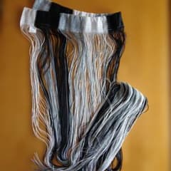 黒と白のグラデーション紐のれん 100x180cm