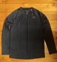 【美品】adidas アディダス 長袖トレーニングシャツ M ネイビーのサムネイル