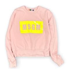 エムエスジーエム MSGM スウェット トレーナー ボックスロゴ ピンク XL MSGM エムエスジーエム ボックスロゴ スウェット トレーナー ピンク XS
