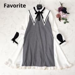 【新品タグ付】Favorite フェイバリット セーラーカラー切替ワンピース